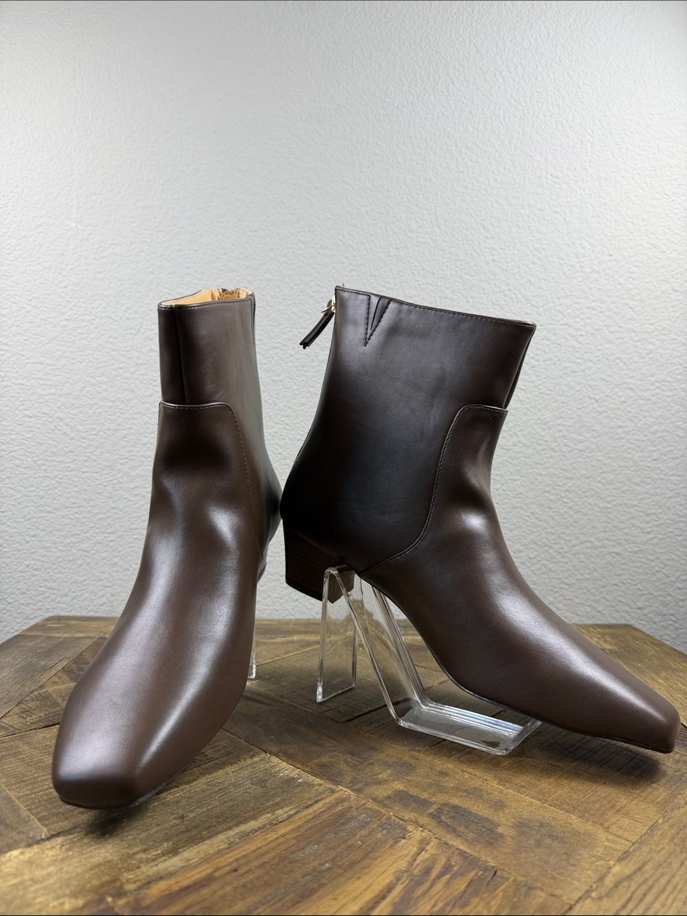Size 11 Coutgo Womens Square Toe Ankle Boots Chunky Block